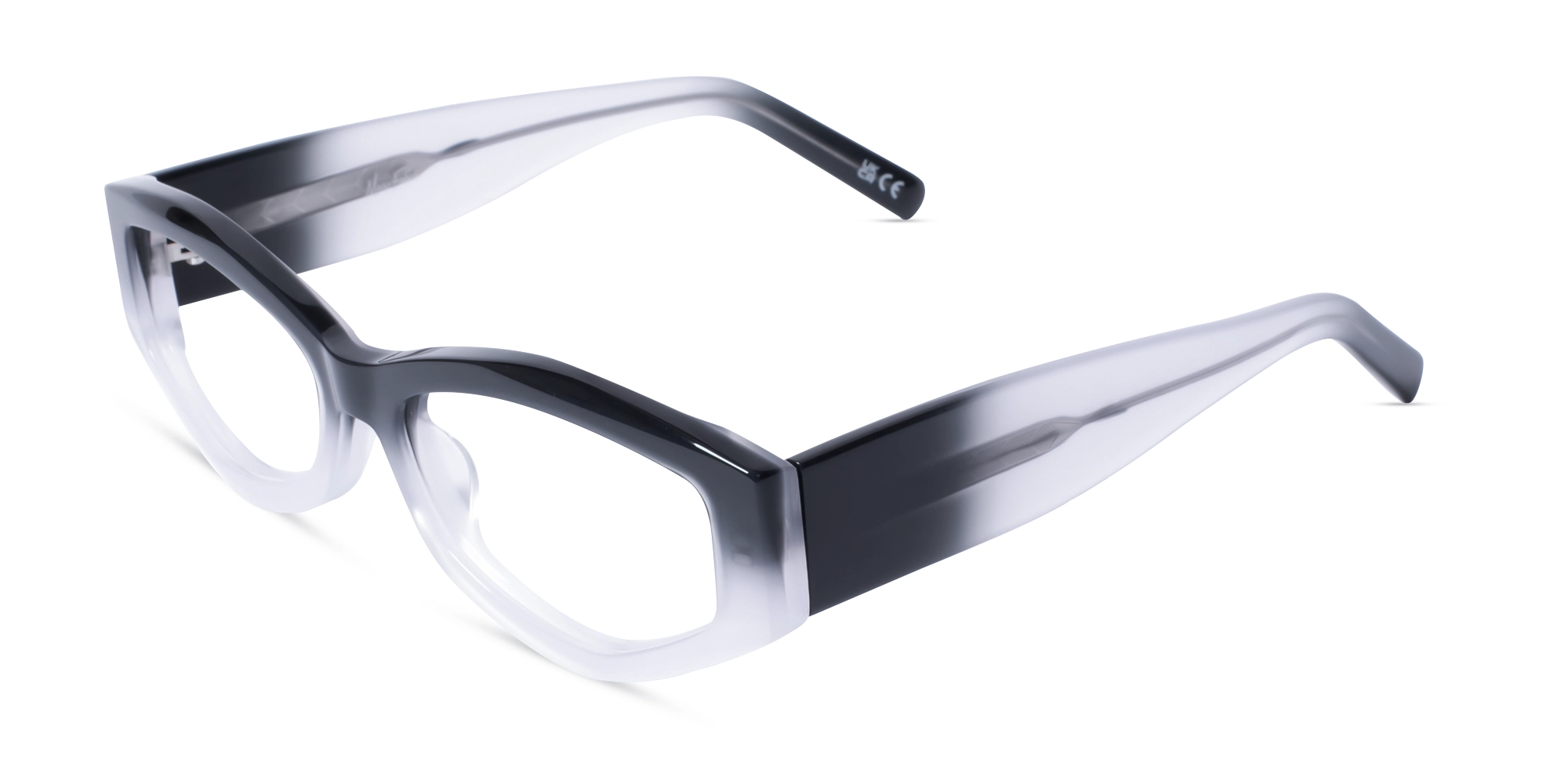 Smoke Grey Ombre Geometric Glasses Smoke Grey Ombre Geometric Glasses