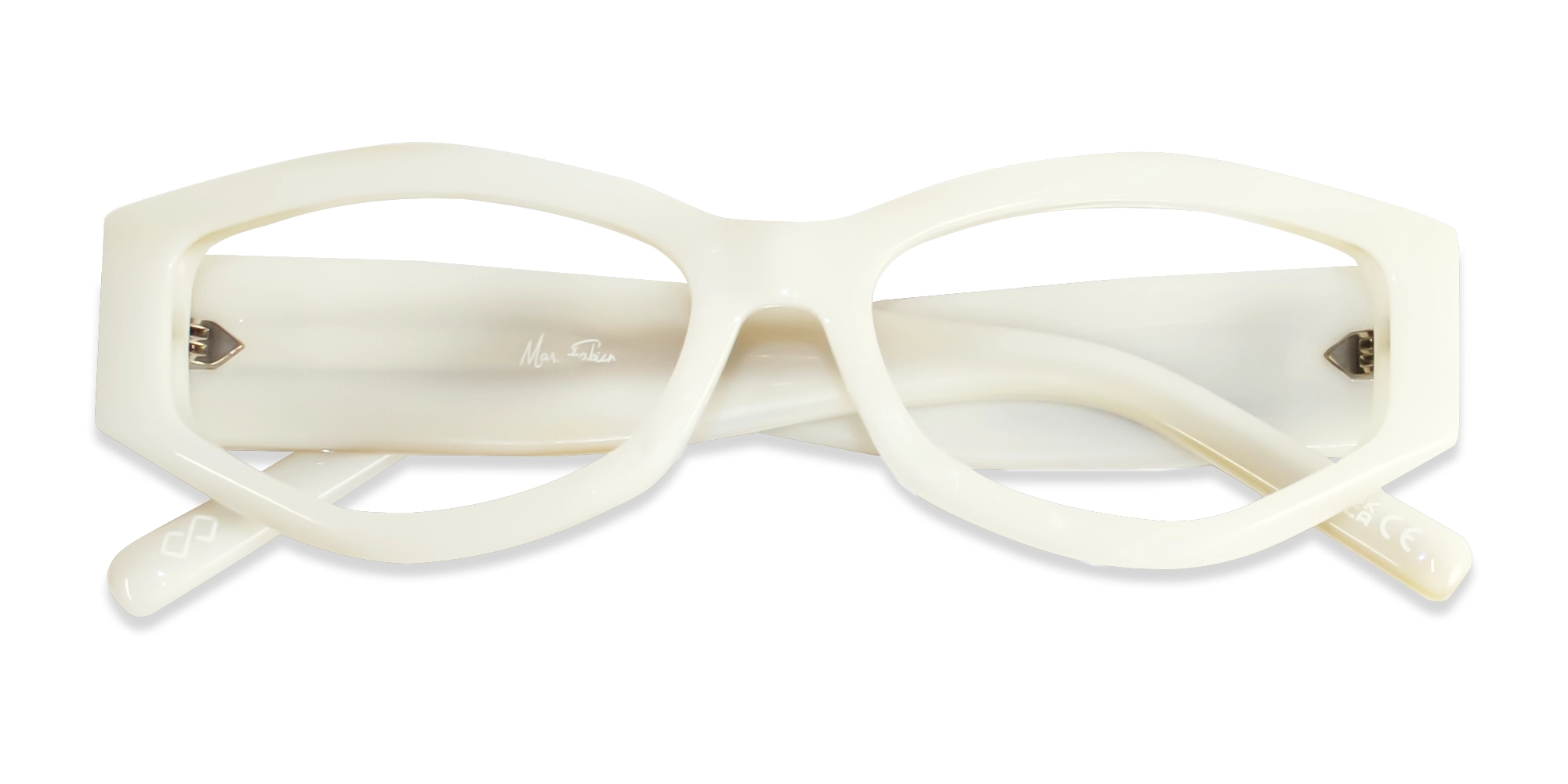 Smoke White Oversized Rectangle Glasses
