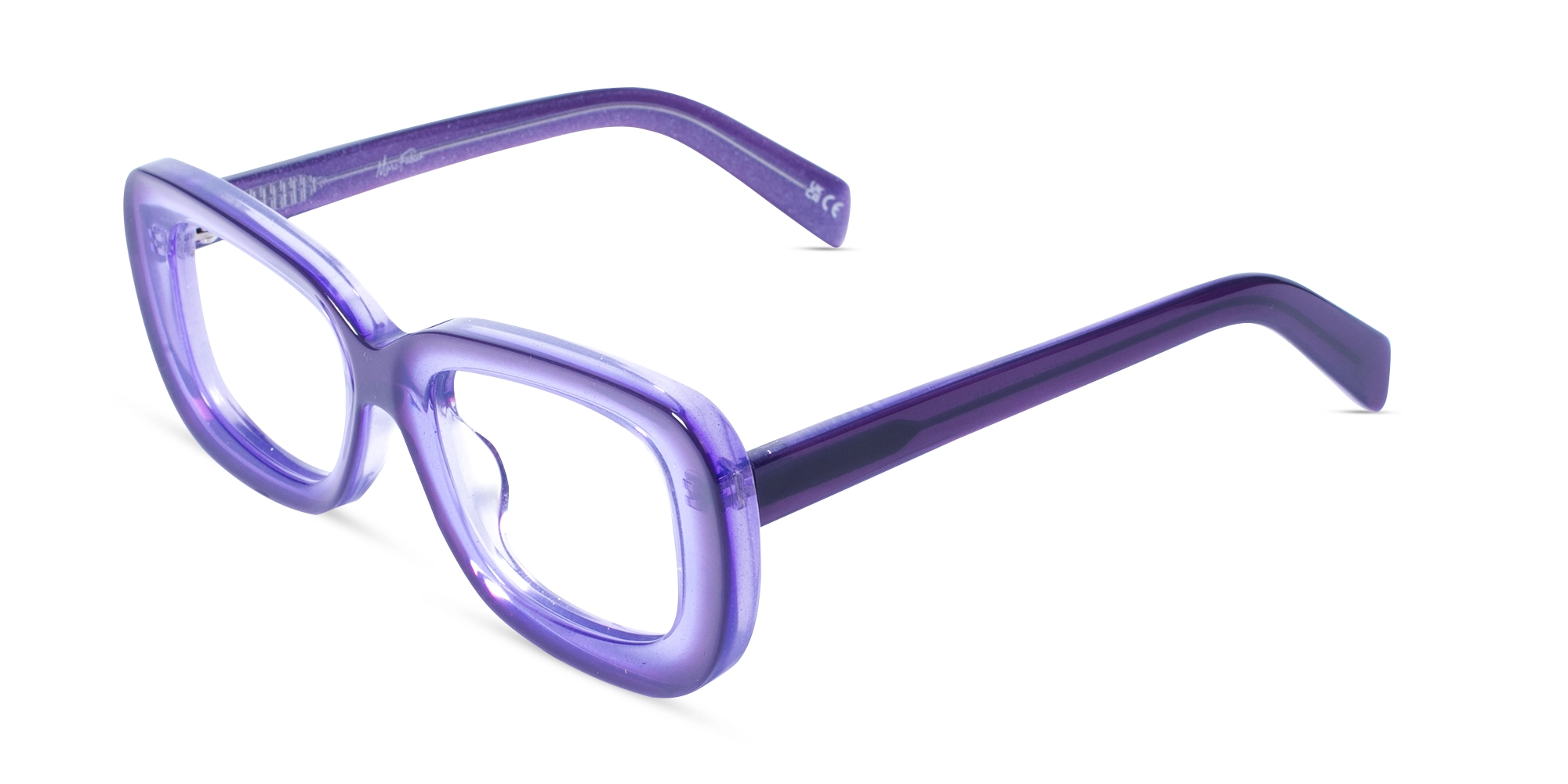 Purple Glittery Hue Oversized Full-Rim Glasses Purple Glittery Hue Oversized Full-Rim Glasses