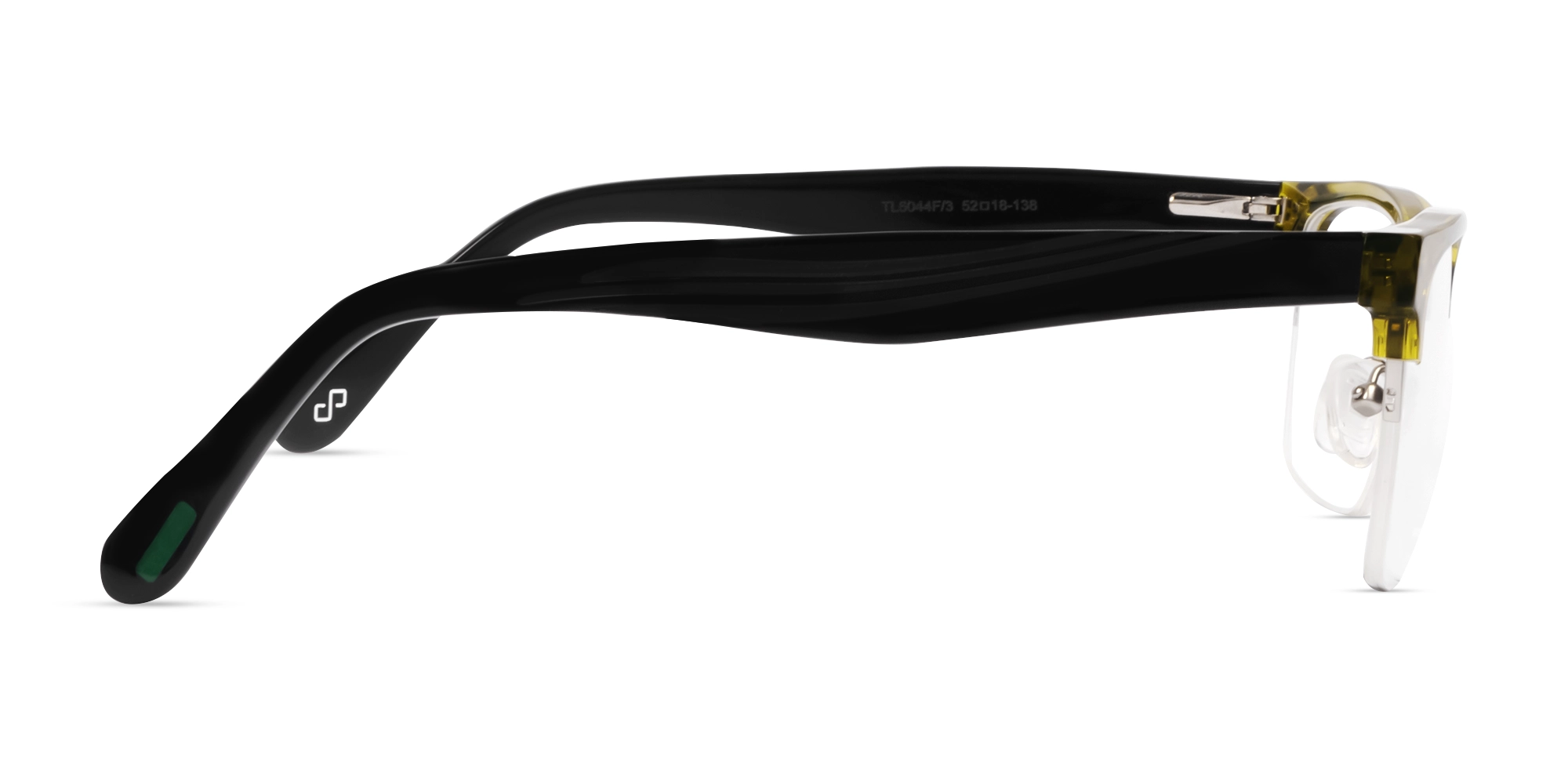 Pear Green Rectangle Browline Acetate Glasses-4