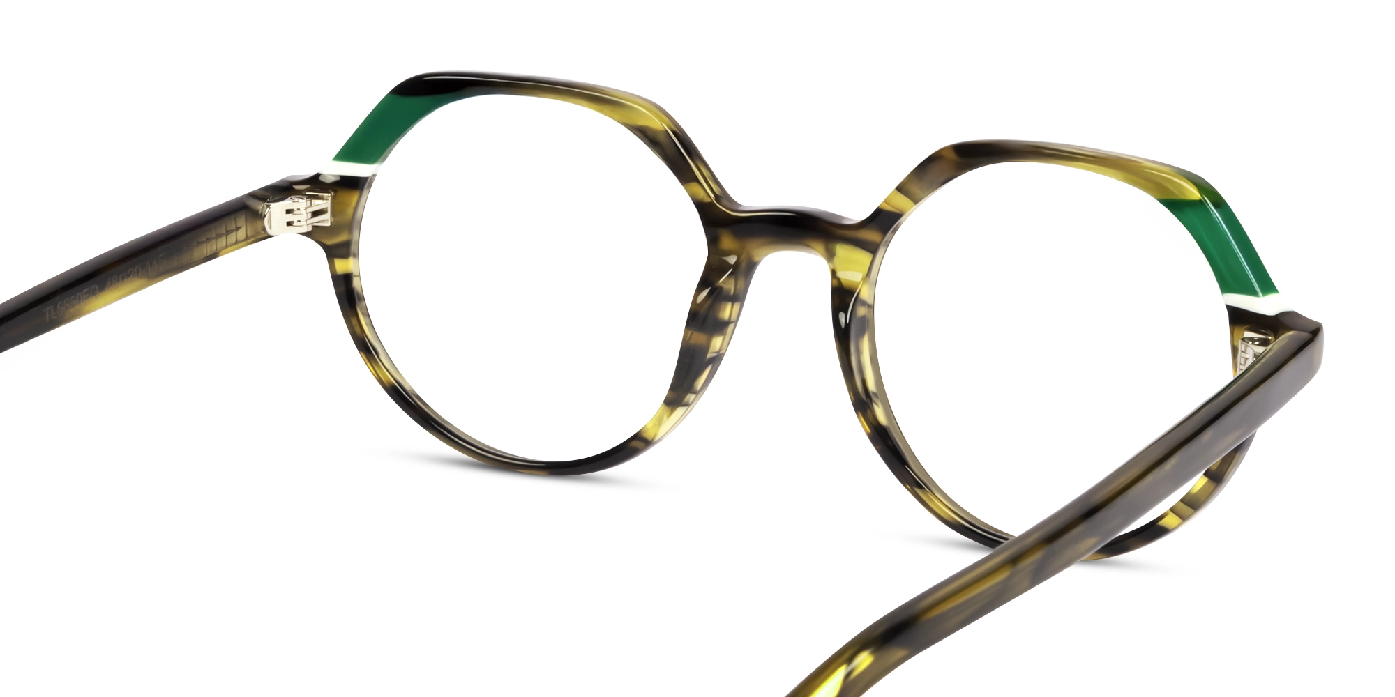 Green Tortoise Round Fullrim Acetate Glasses-4