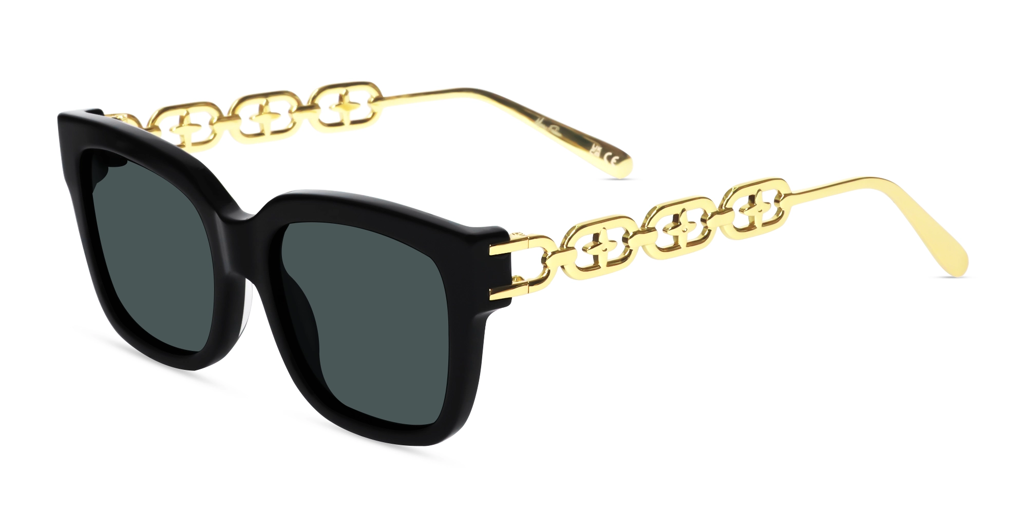Gold Frame With Dark Grey Tint Sunglasses-3 Gold Frame With Dark Grey Tint Sunglasses-3