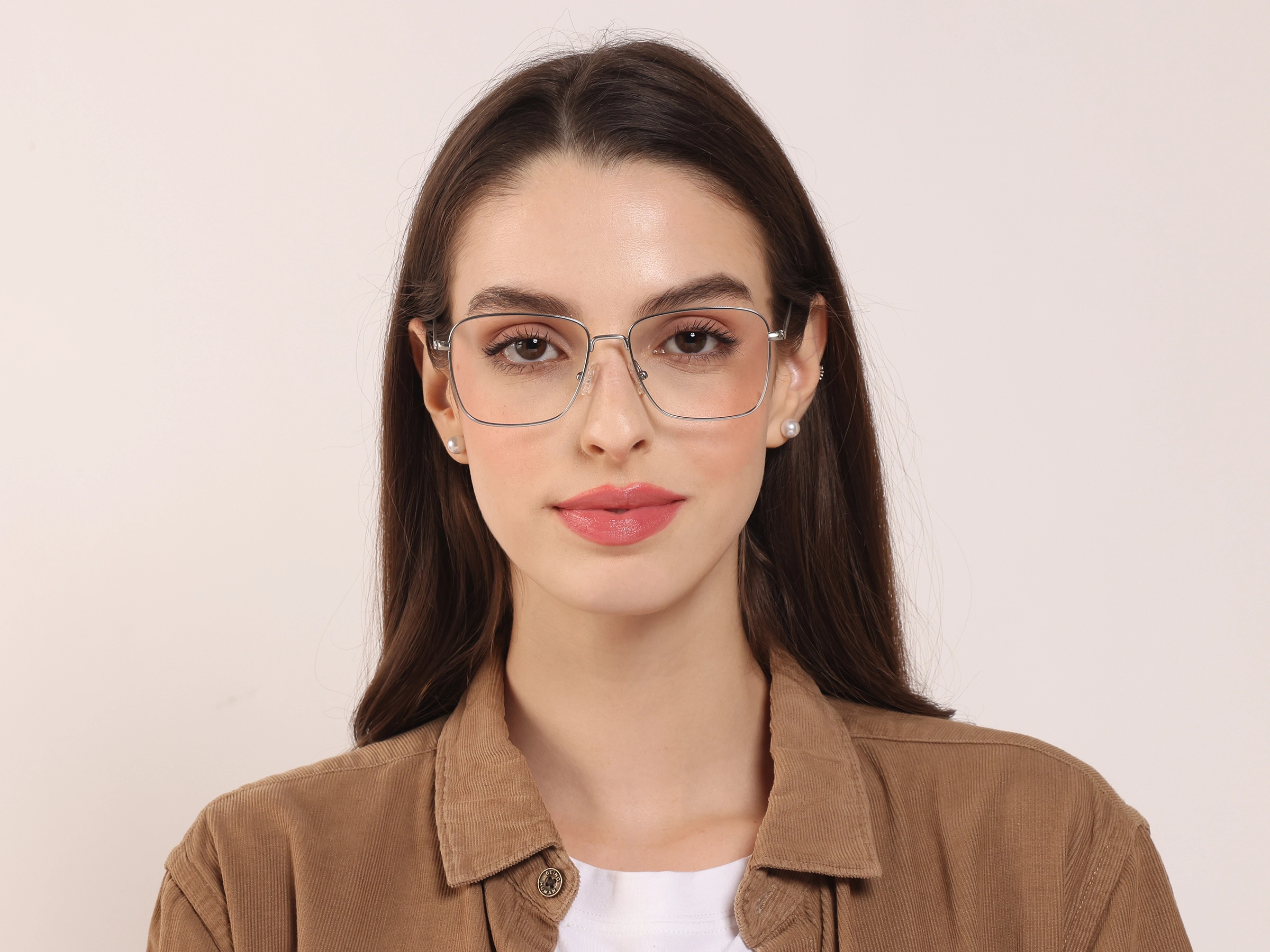 Silver Rectangular Glasses, Eyeglasses -2