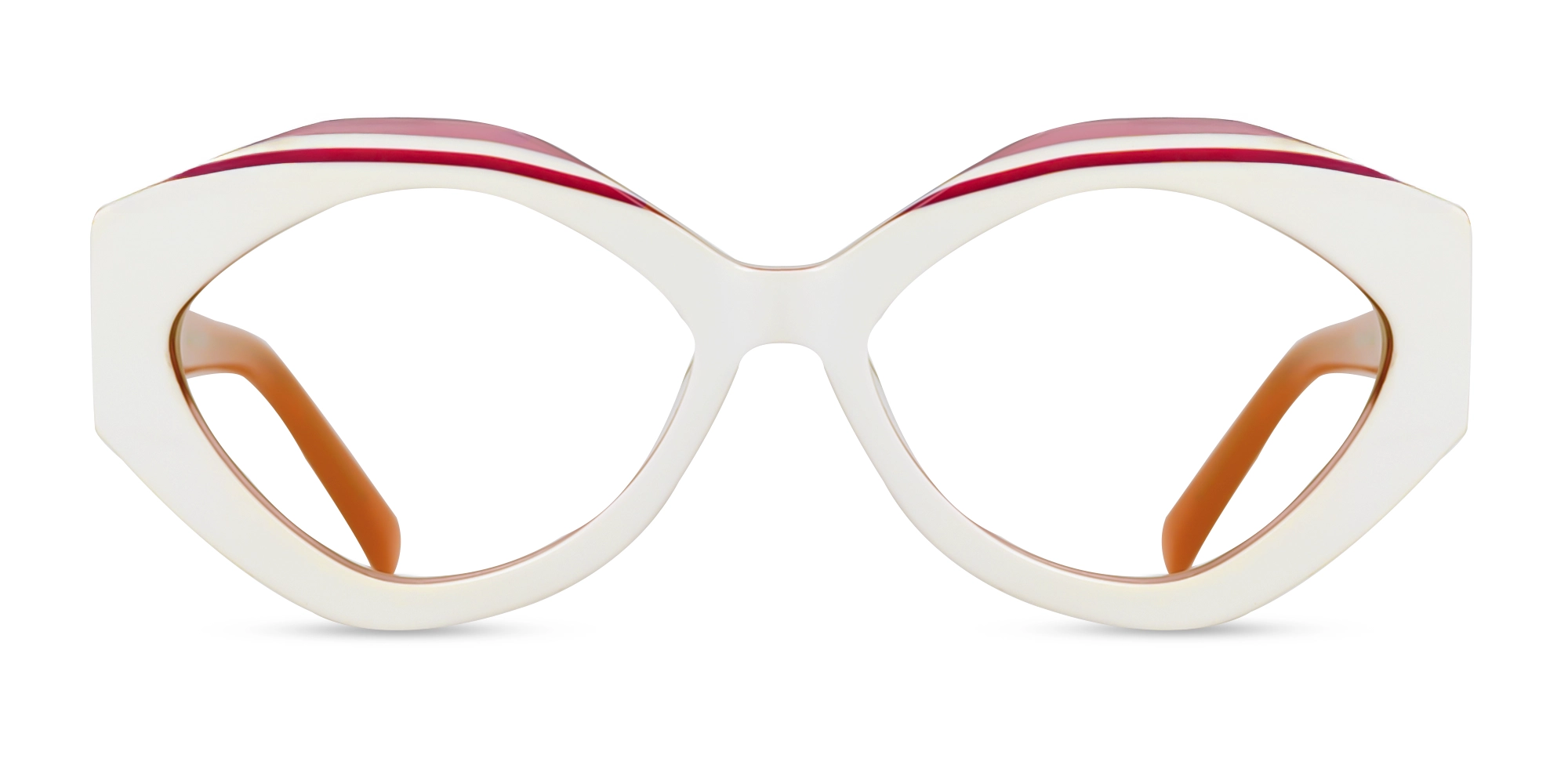White & Rouge Pink Geometric Glasses White & Rouge Pink Geometric Glasses