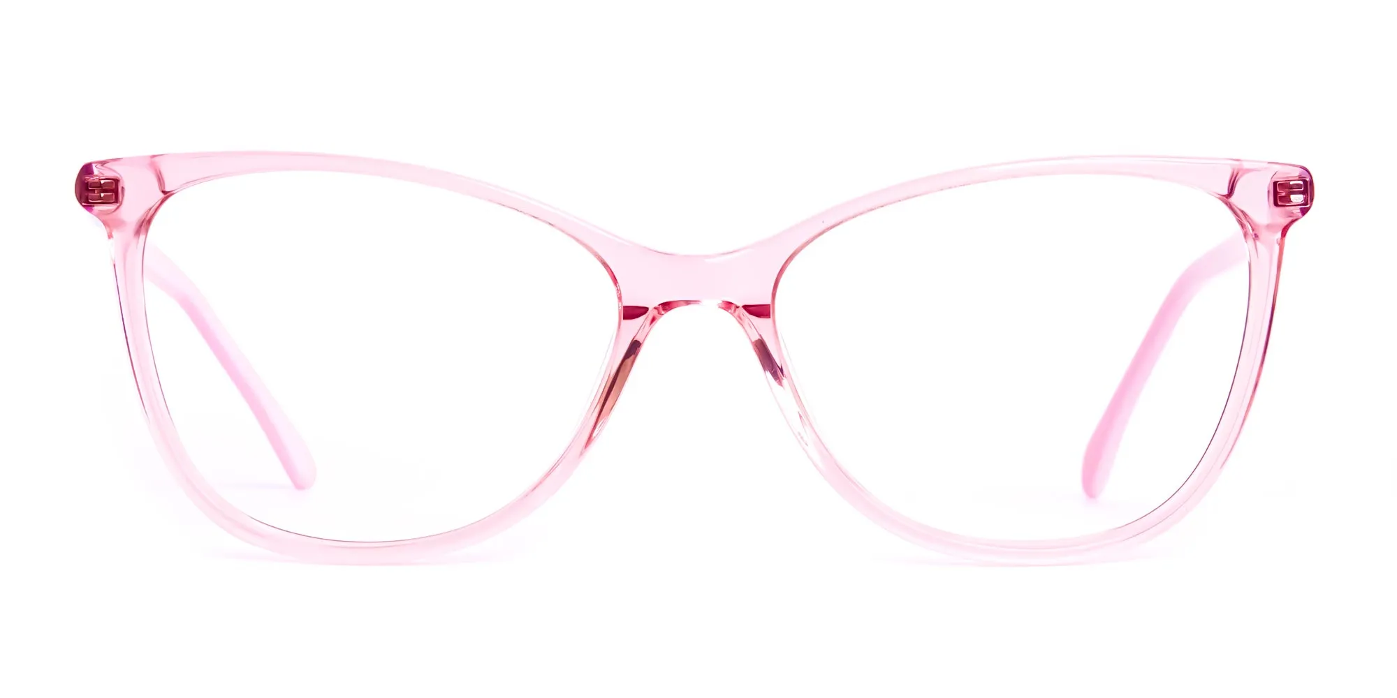 Crystal Clear or Transparent blossom and hot Pink Round Glasses Frames-2 Crystal Clear or Transparent blossom and hot Pink Round Glasses Frames-2
