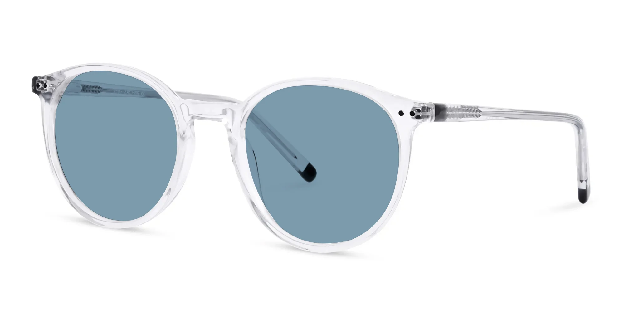 Clear Frame Blue Lens Sunglasses-3 Clear Frame Blue Lens Sunglasses-3