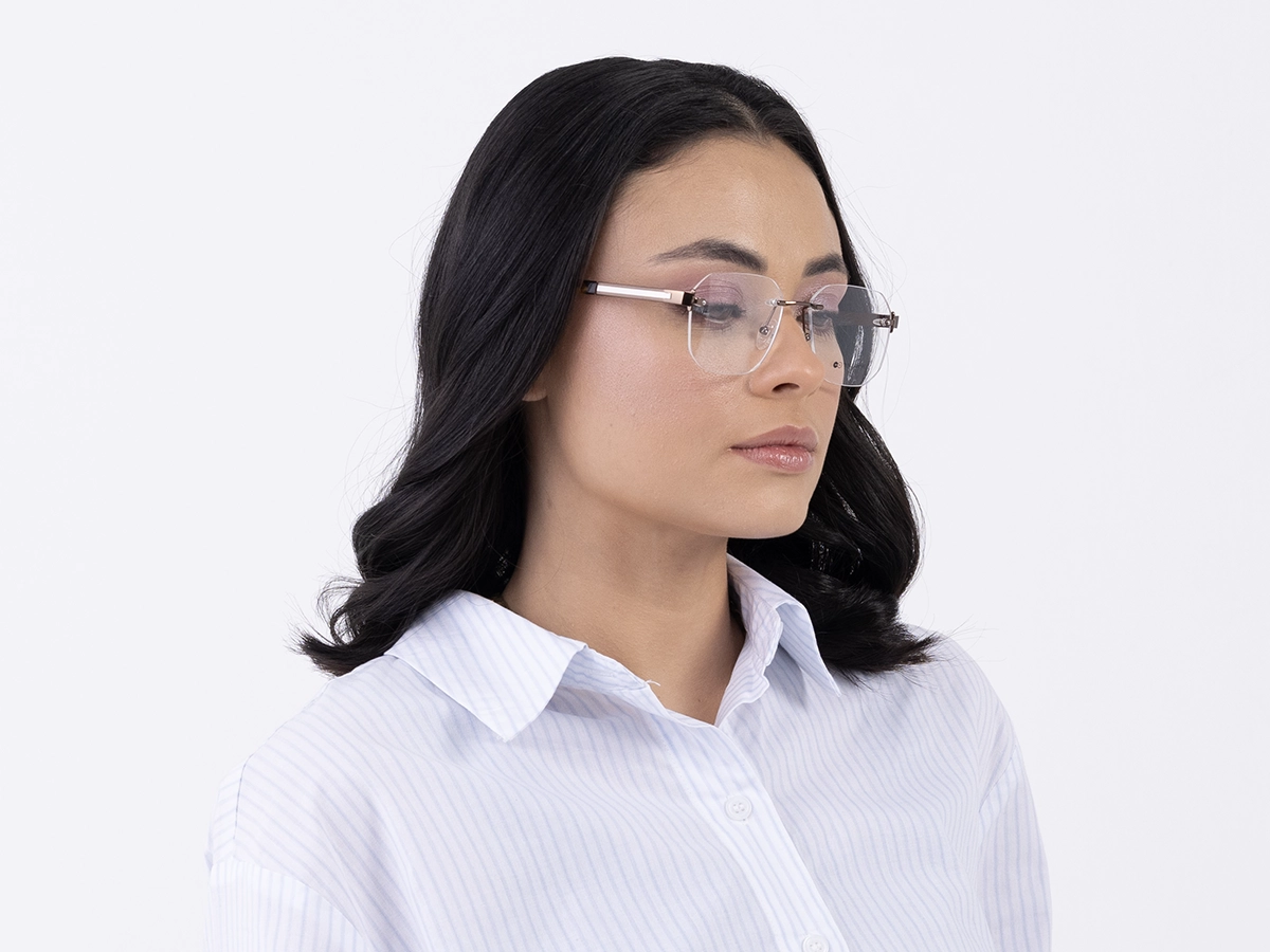 Rectangle Rimless Prescription Glasses 53