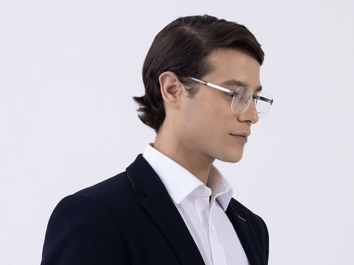 Rectangle Rimless Prescription Glasses 43