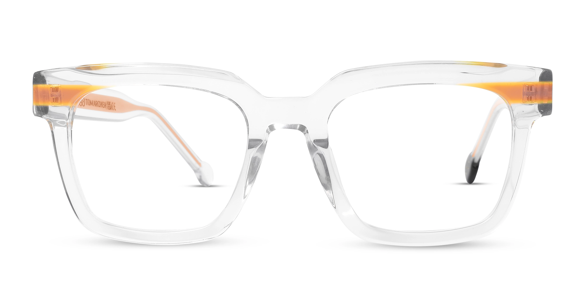 Clear Orange Unisex Glasses 1 Clear Orange Unisex Glasses 1