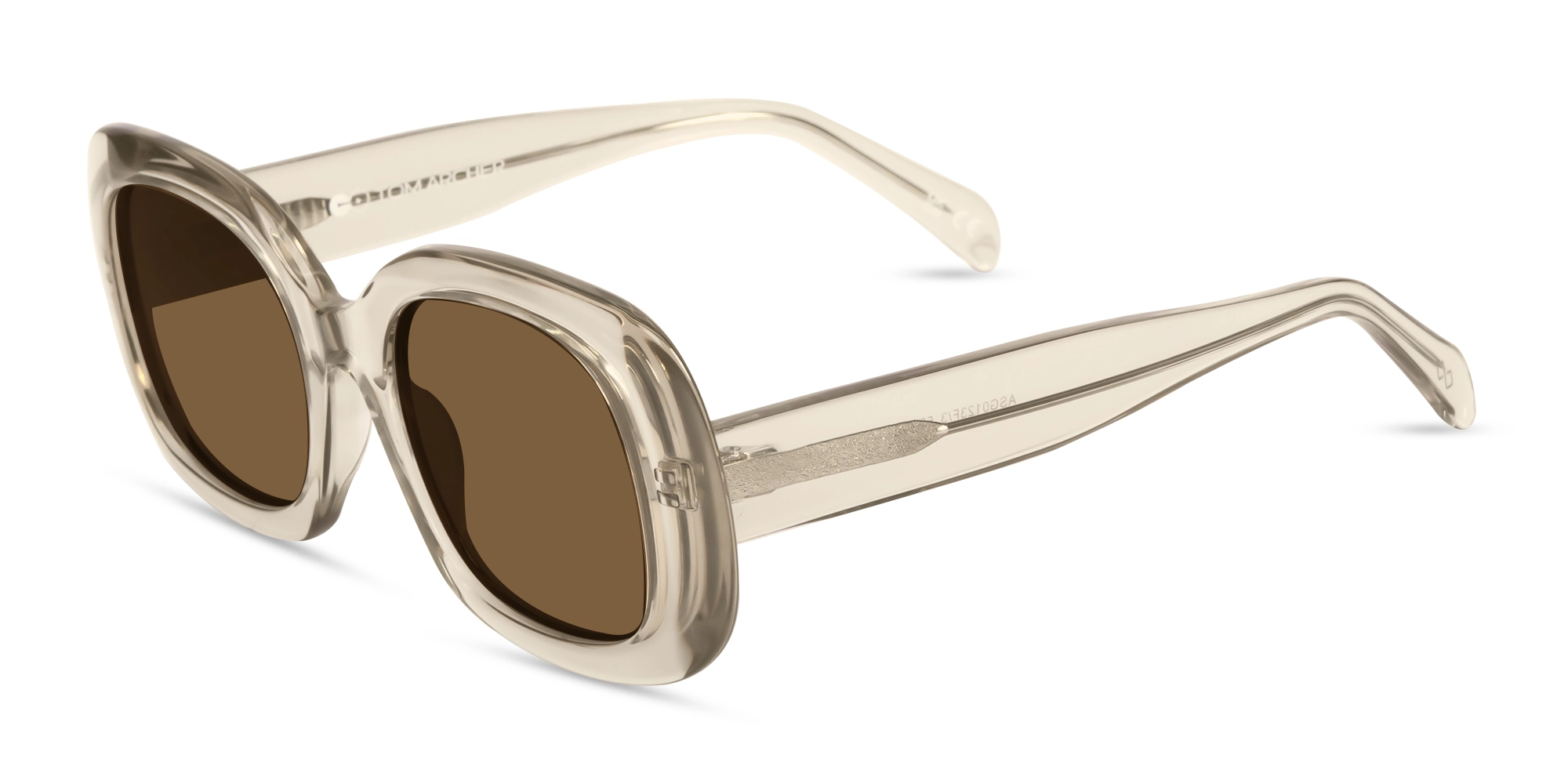 Crsytal Beige Frame With Polarised Dark Brown Tint Crsytal Beige Frame With Polarised Dark Brown Tint