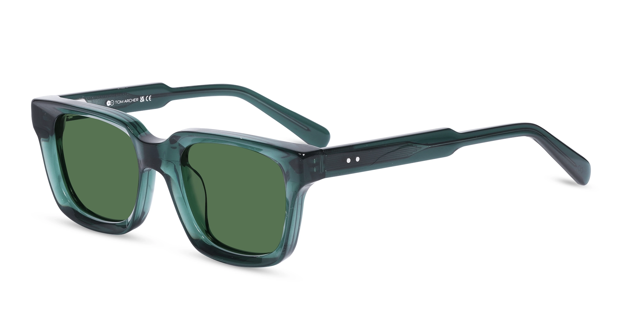 Crystal Viridian Green Square Full-Rim Sunglasses-3 Crystal Viridian Green Square Full-Rim Sunglasses-3