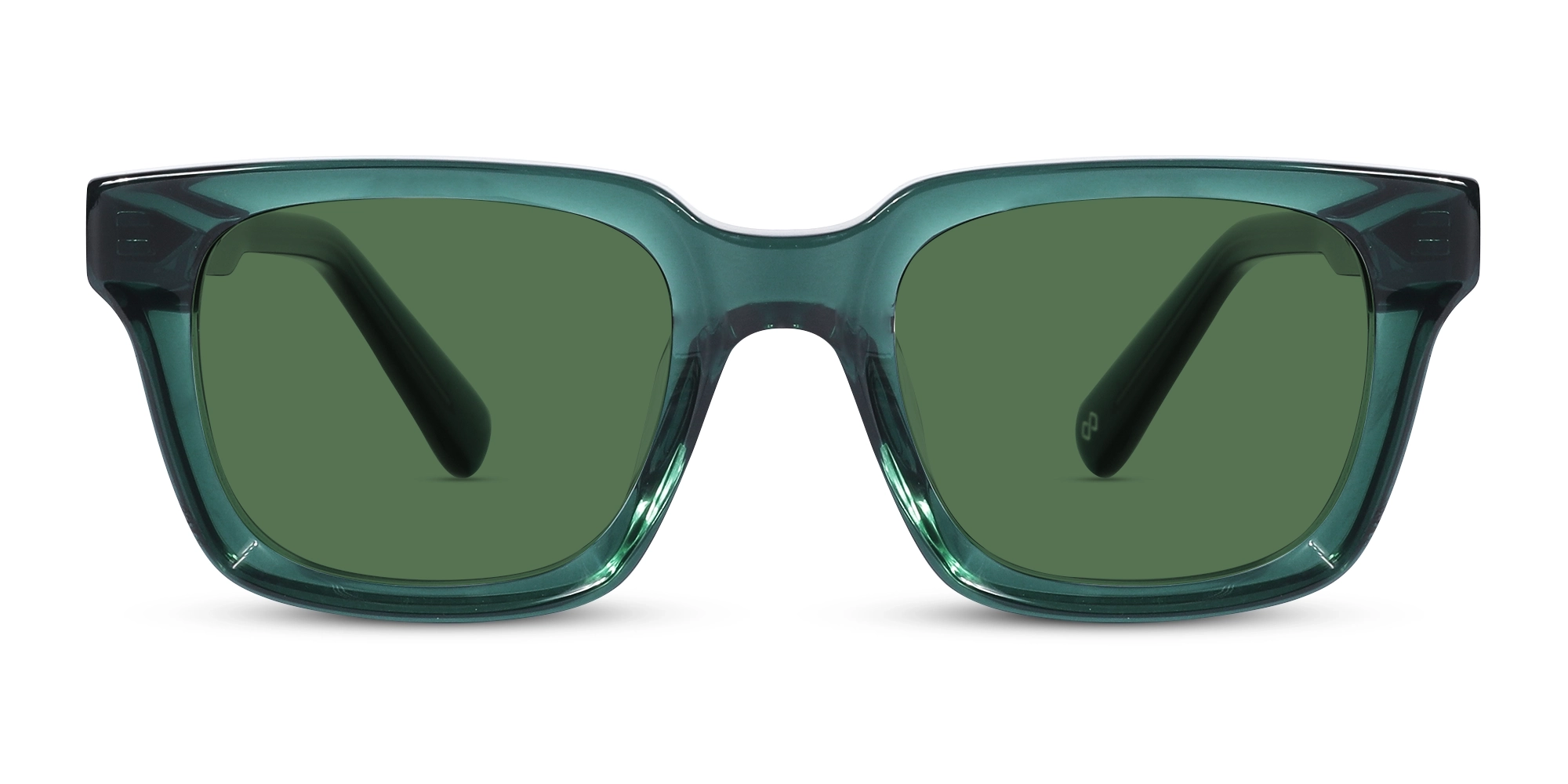 Crystal Viridian Green Square Full-Rim Sunglasses-1 Crystal Viridian Green Square Full-Rim Sunglasses-1