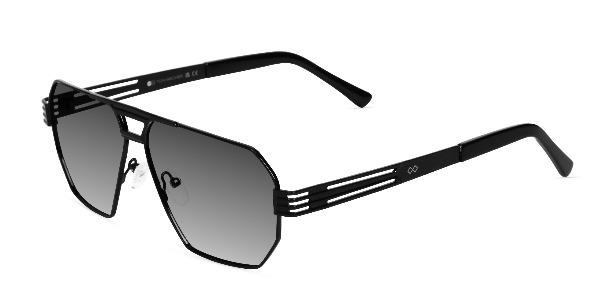 Black Metal Double Bridge Sunglasses-3 Black Metal Double Bridge Sunglasses-3