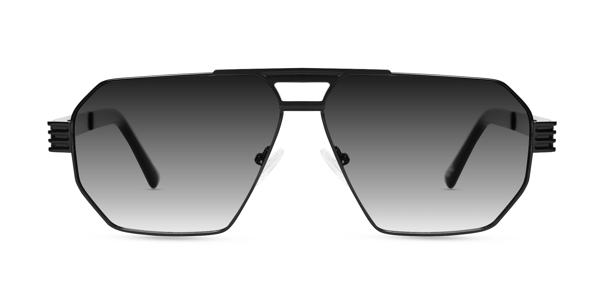 Black Metal Double Bridge Sunglasses-1 Black Metal Double Bridge Sunglasses-1