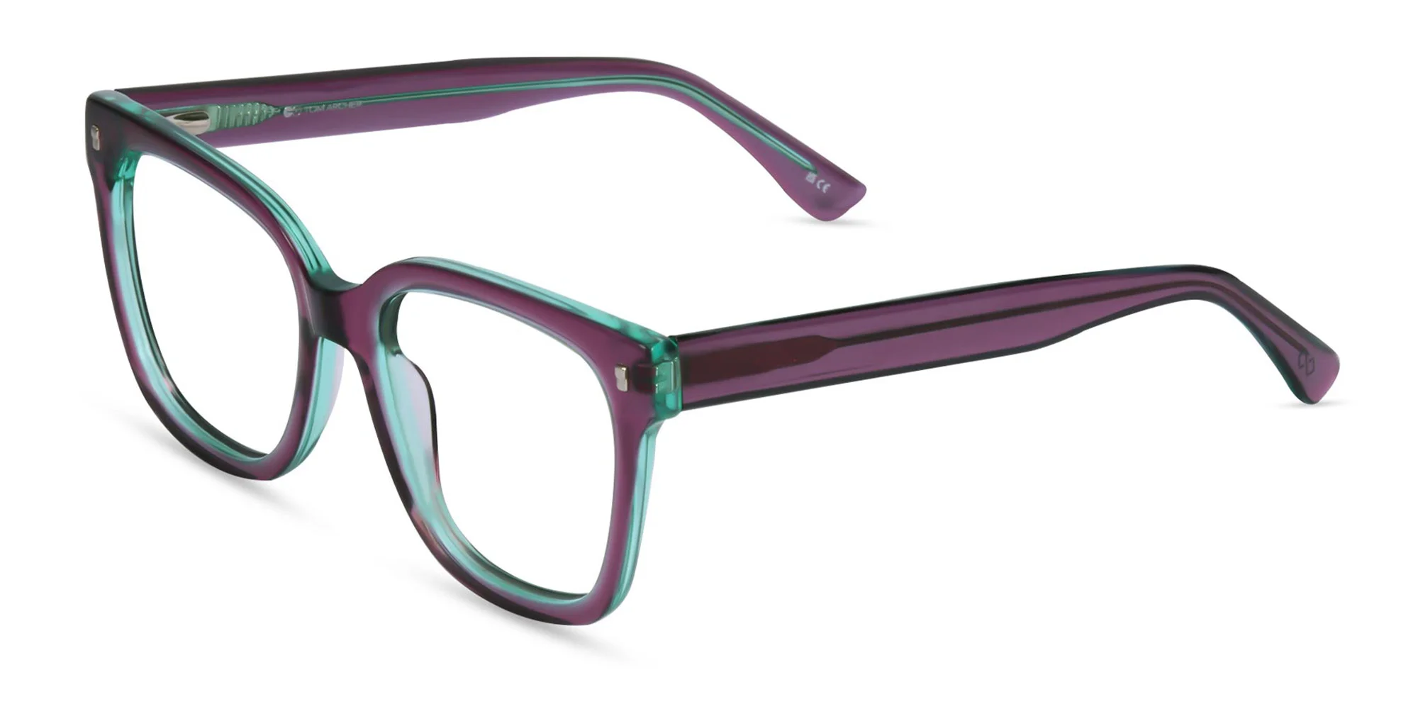 Crystal Plum Square Frame Glasses-3 Crystal Plum Square Frame Glasses-3