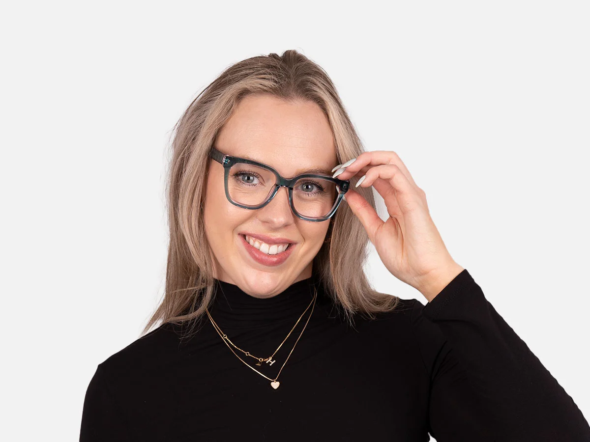 Crystal grey Square Frame eyeglasses-7