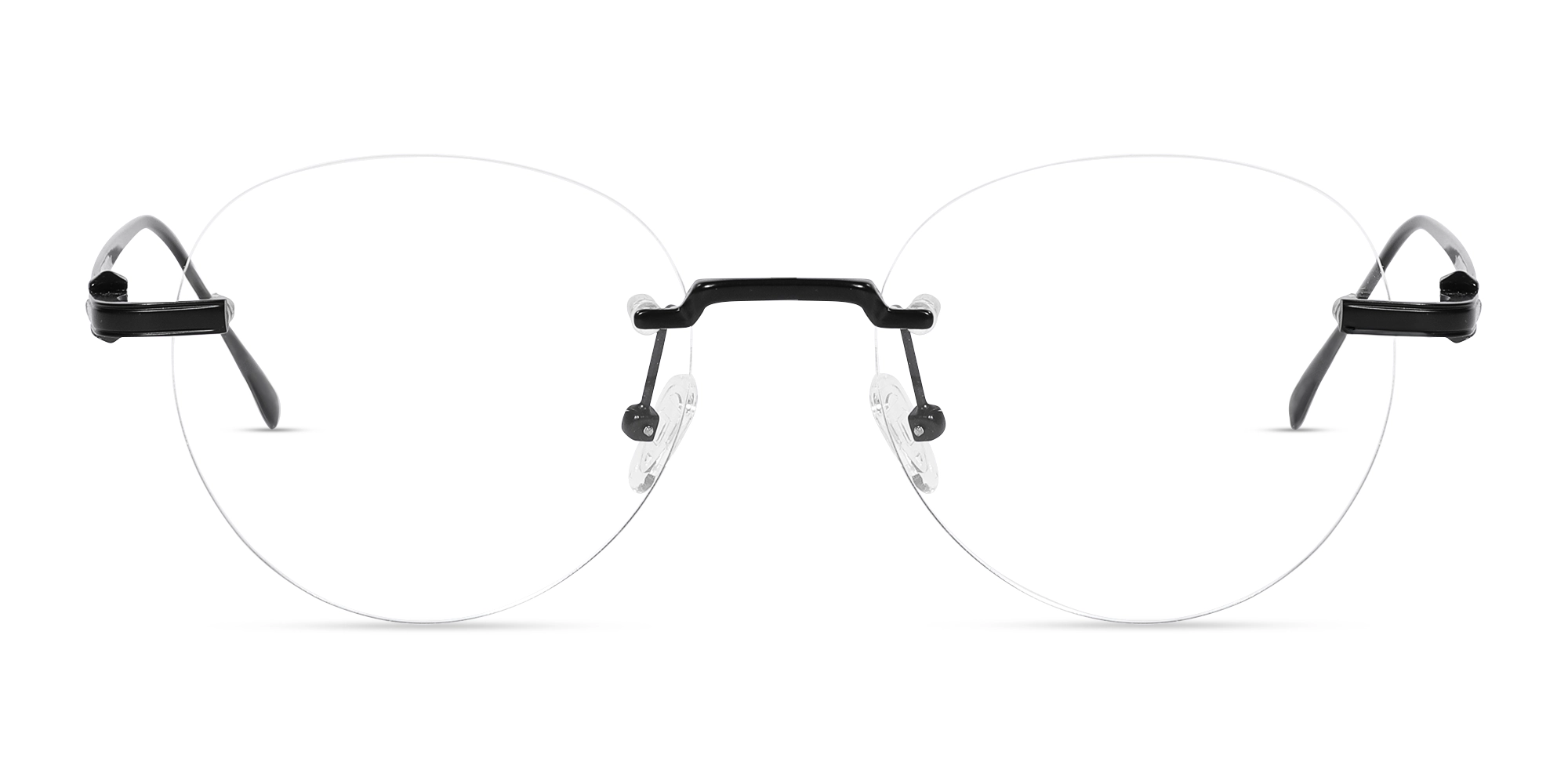 Matte Black Round Rimless Glasses 1 Matte Black Round Rimless Glasses 1