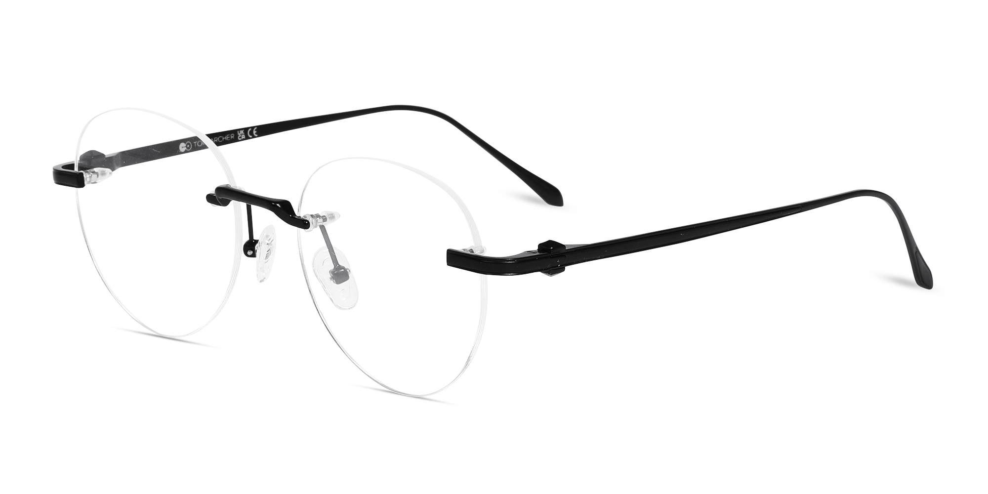 Matte Black Round Rimless Glasses 3 Matte Black Round Rimless Glasses 3