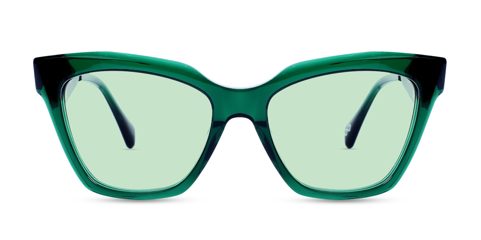 Tortoise Frame With Green Solid Tint Sunglasses-1 Tortoise Frame With Green Solid Tint Sunglasses-1