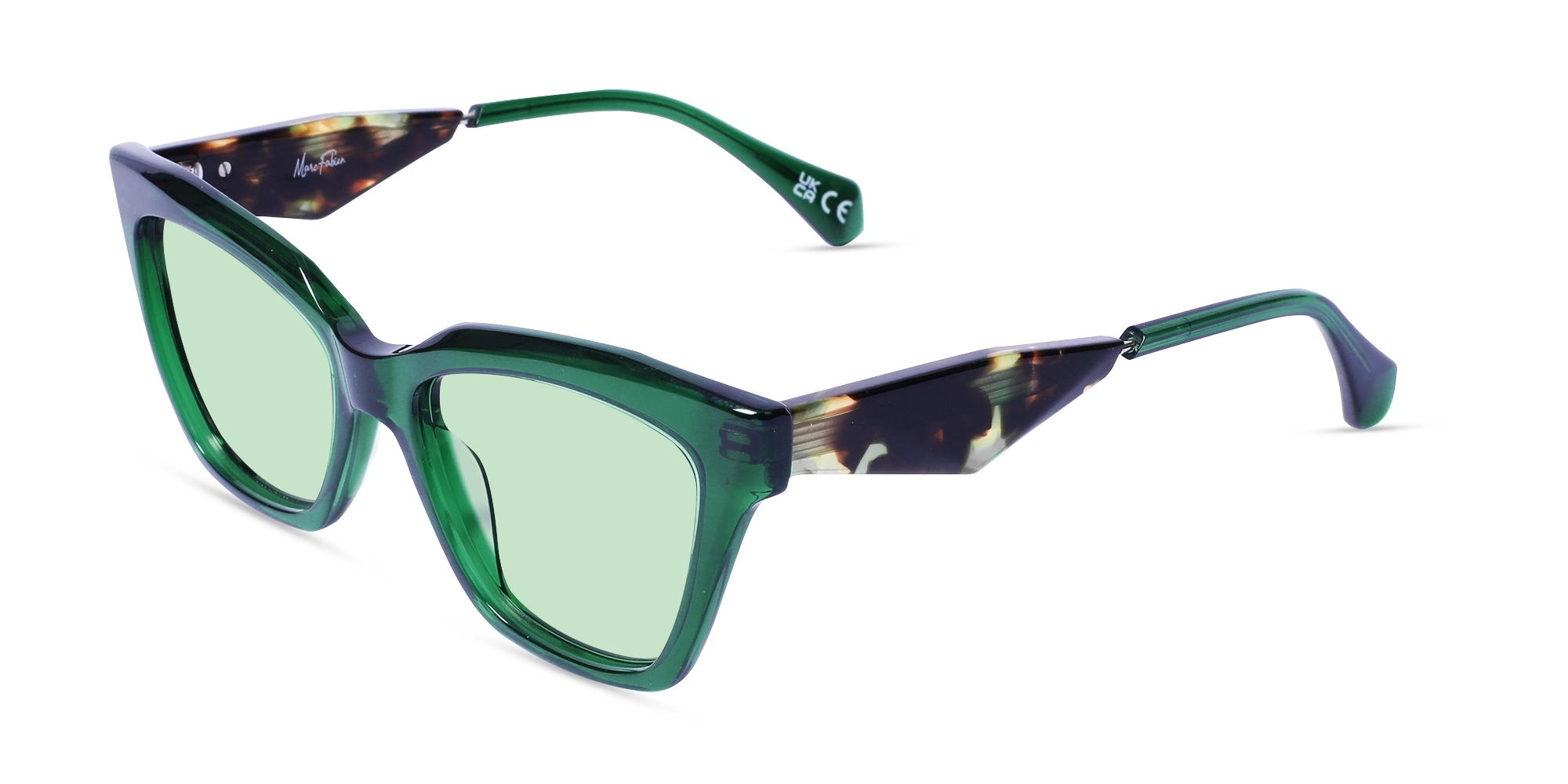 Tortoise Frame With Green Solid Tint Sunglasses-3 Tortoise Frame With Green Solid Tint Sunglasses-3