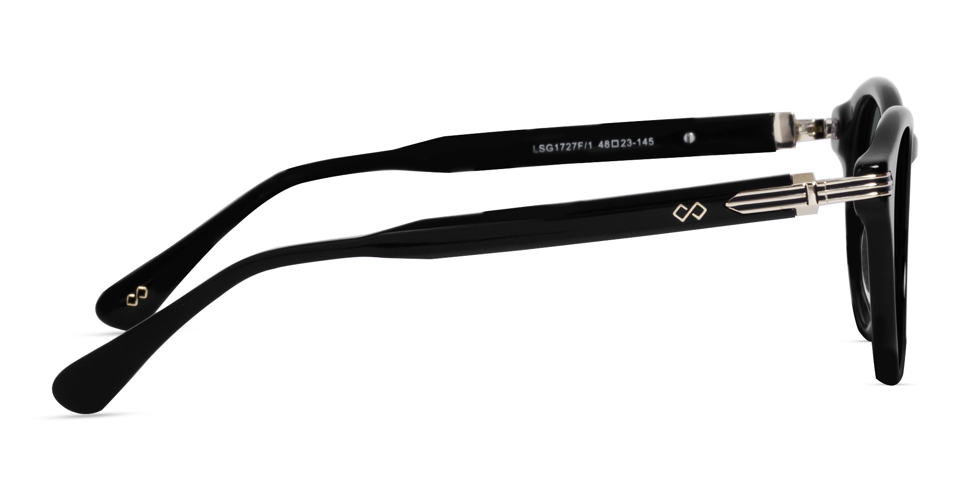 Black Round Acetate Full Rim Sunglasses-4