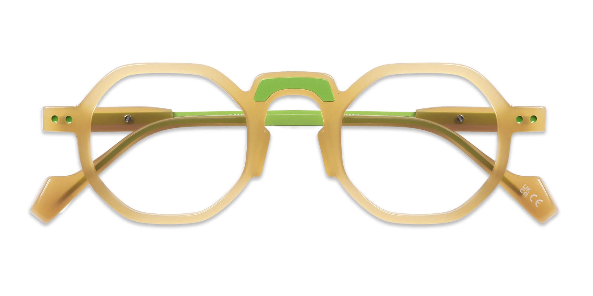 Caramel Brown Frame Hexagonal Glasses-6