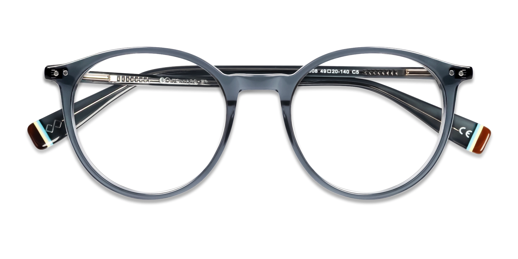 crystal grey round shape glasses-3