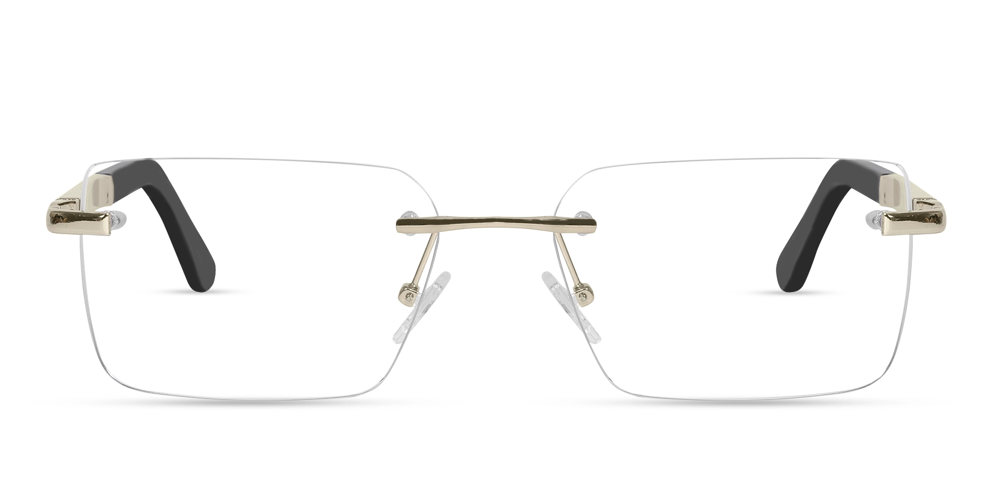 Gold Metal Rimless Geometric Square Glasses-1 Gold Metal Rimless Geometric Square Glasses-1