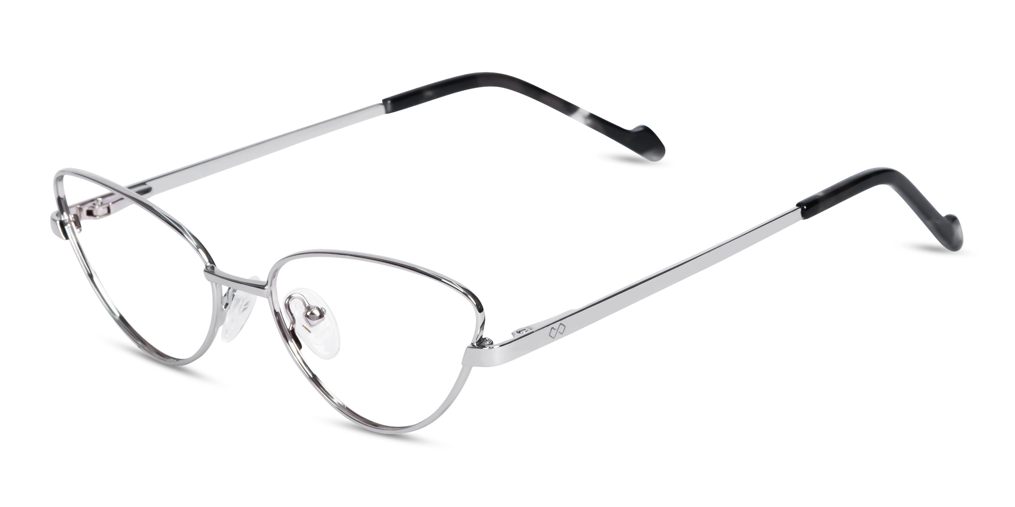 Silver & Blue Cat-eye Metal Glasses Silver & Blue Cat-eye Metal Glasses