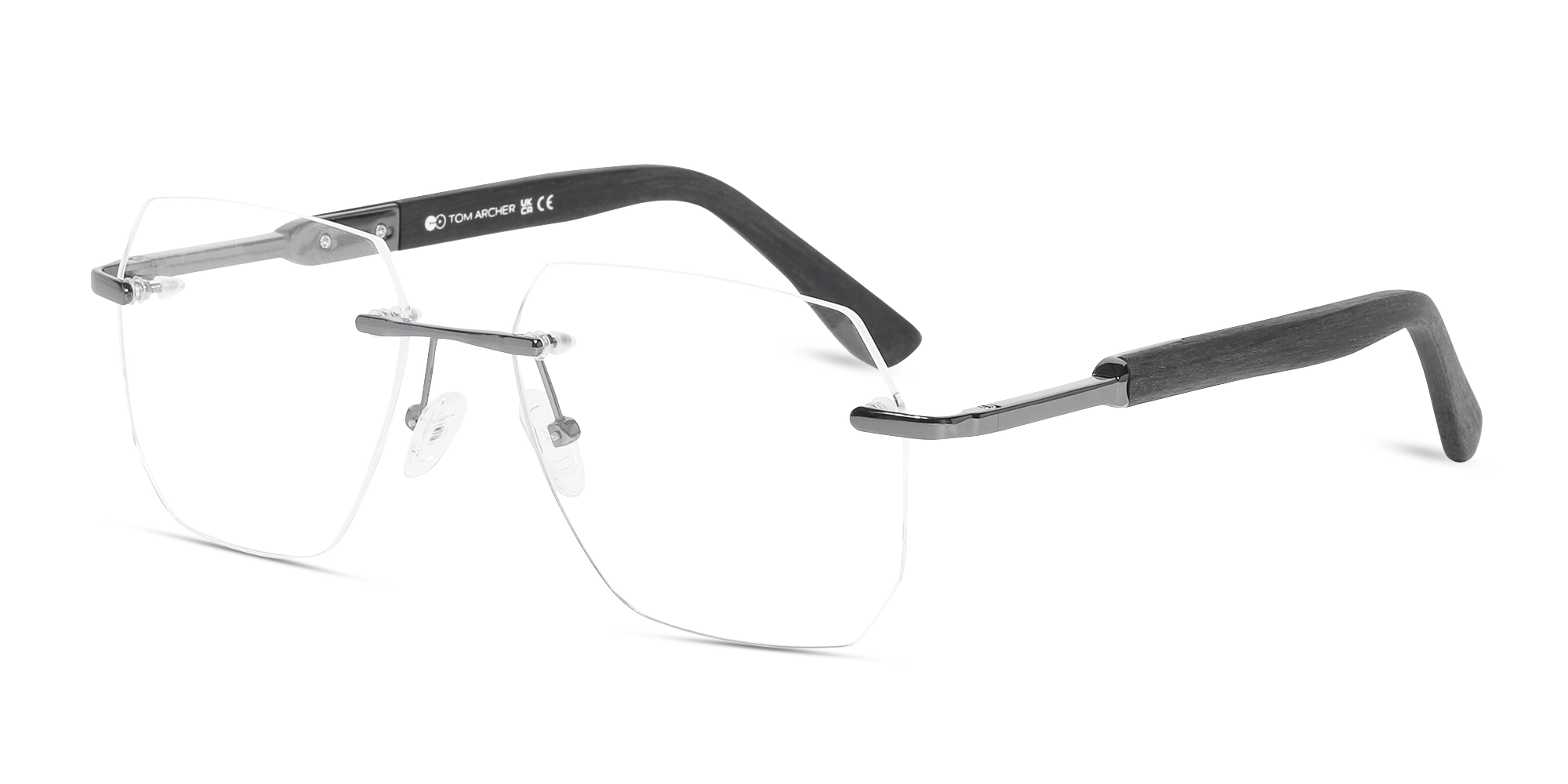 Metal & Wood Frame Gunmetal Glasses 2