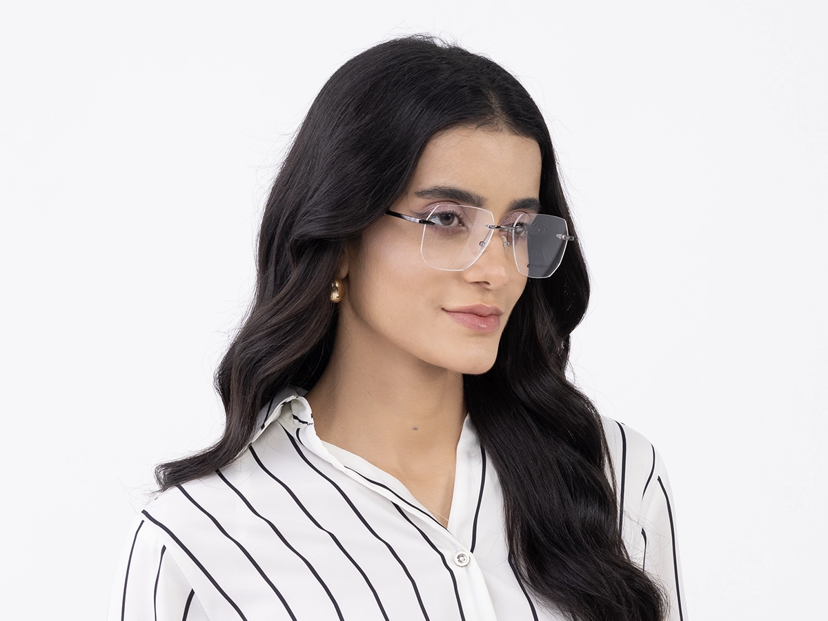 Metal & Wood Frame Gunmetal Glasses 53