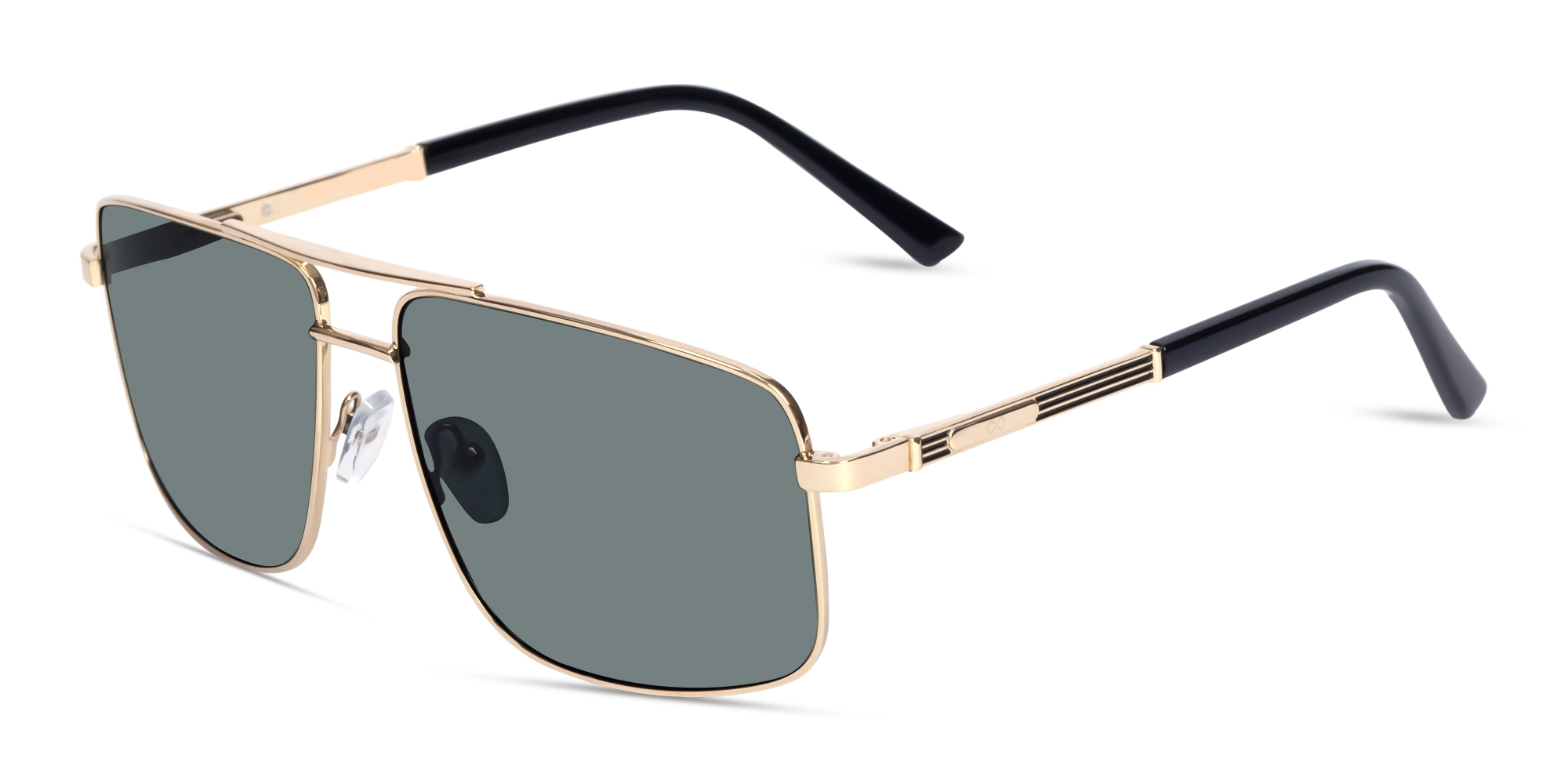 Gold Square Pilot Double Bridge Sunglasses 3 Gold Square Pilot Double Bridge Sunglasses 3