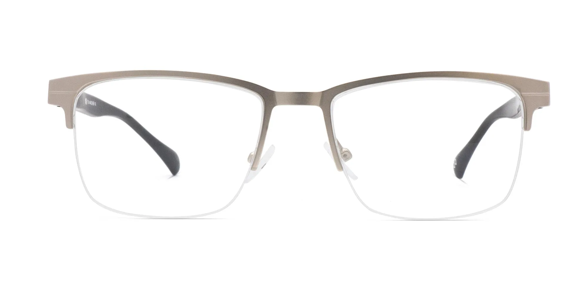 black and silver half rim rectangular glasses-2 black and silver half rim rectangular glasses-2