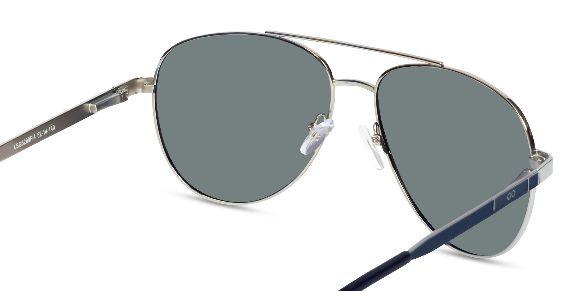 Silver Lightweight Double Bridge Metal Sunglasses 5