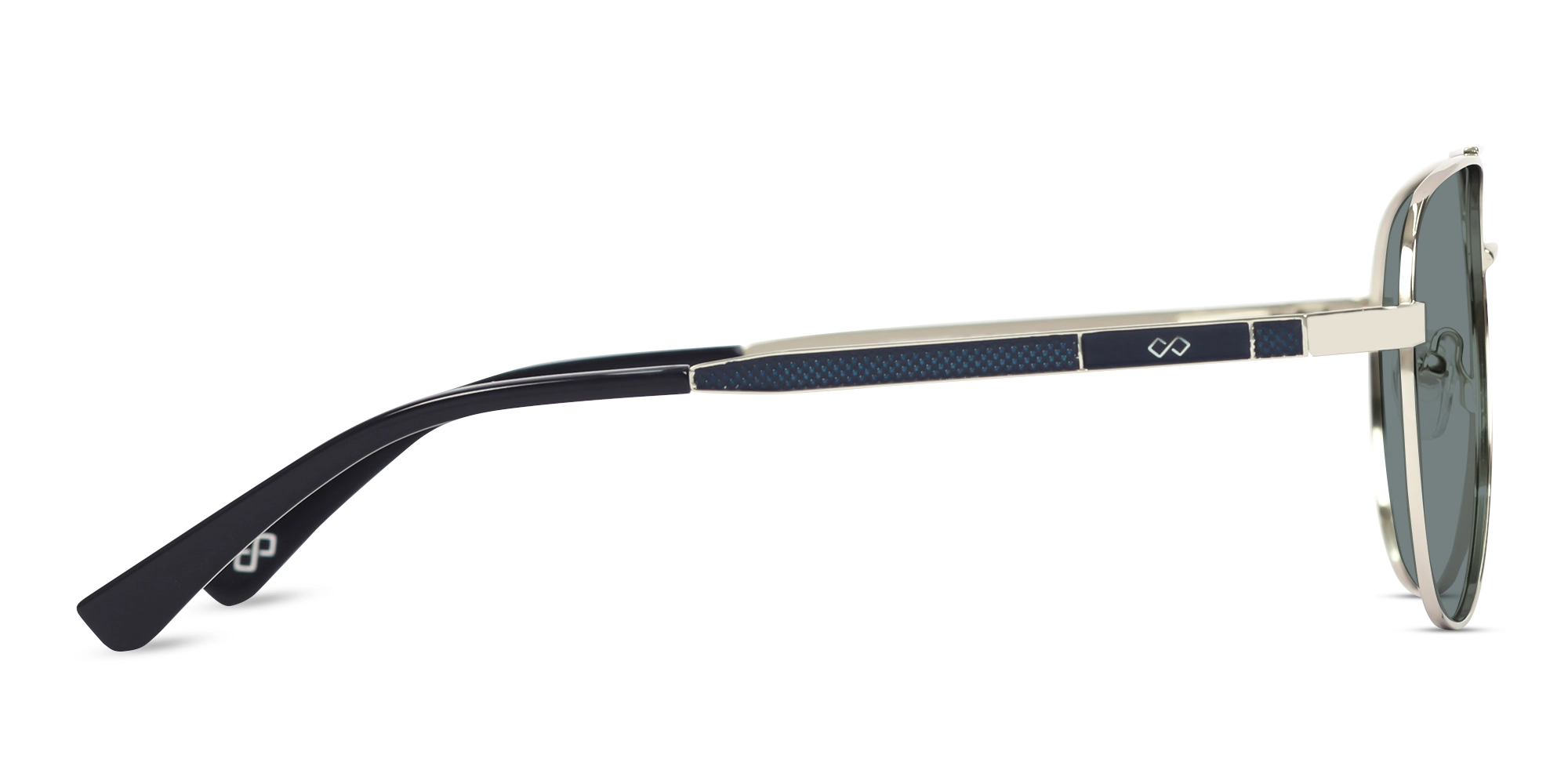 Silver Lightweight Double Bridge Metal Sunglasses 4