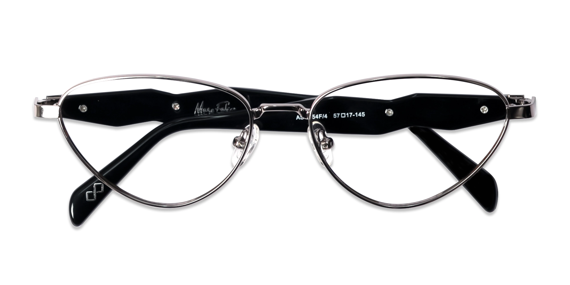 Polished Gunmetal Cat-Eye Full Rim Glasses 6