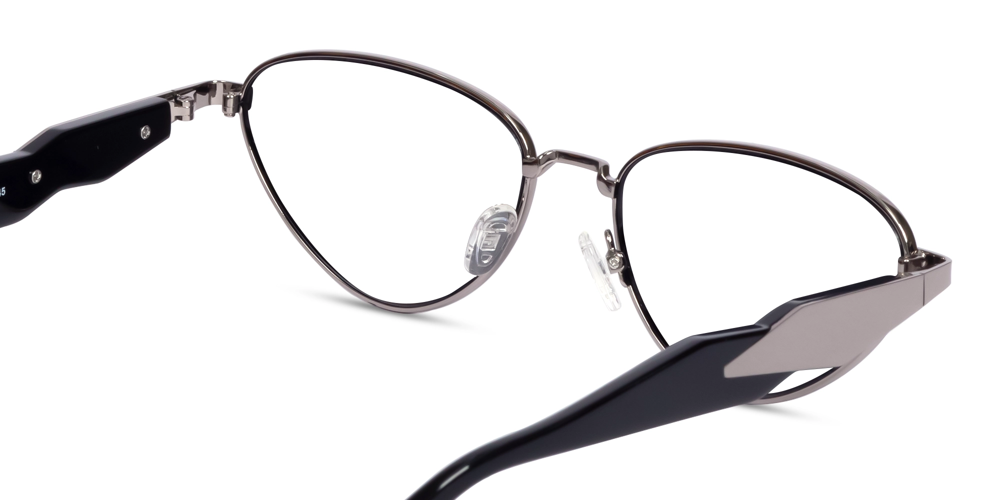 Polished Gunmetal Cat-Eye Full Rim Glasses 5