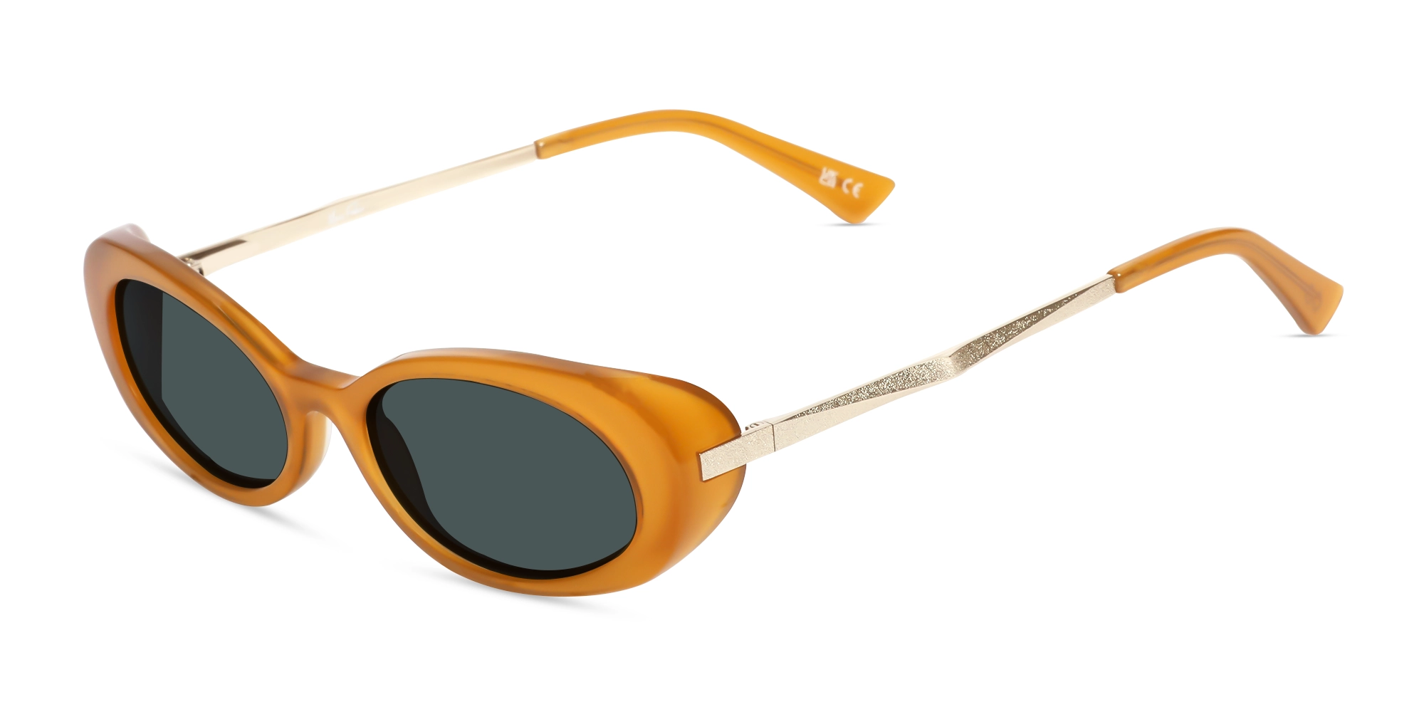 Golden Frame With Dark Grey Tinted Sunglasses-3 Golden Frame With Dark Grey Tinted Sunglasses-3
