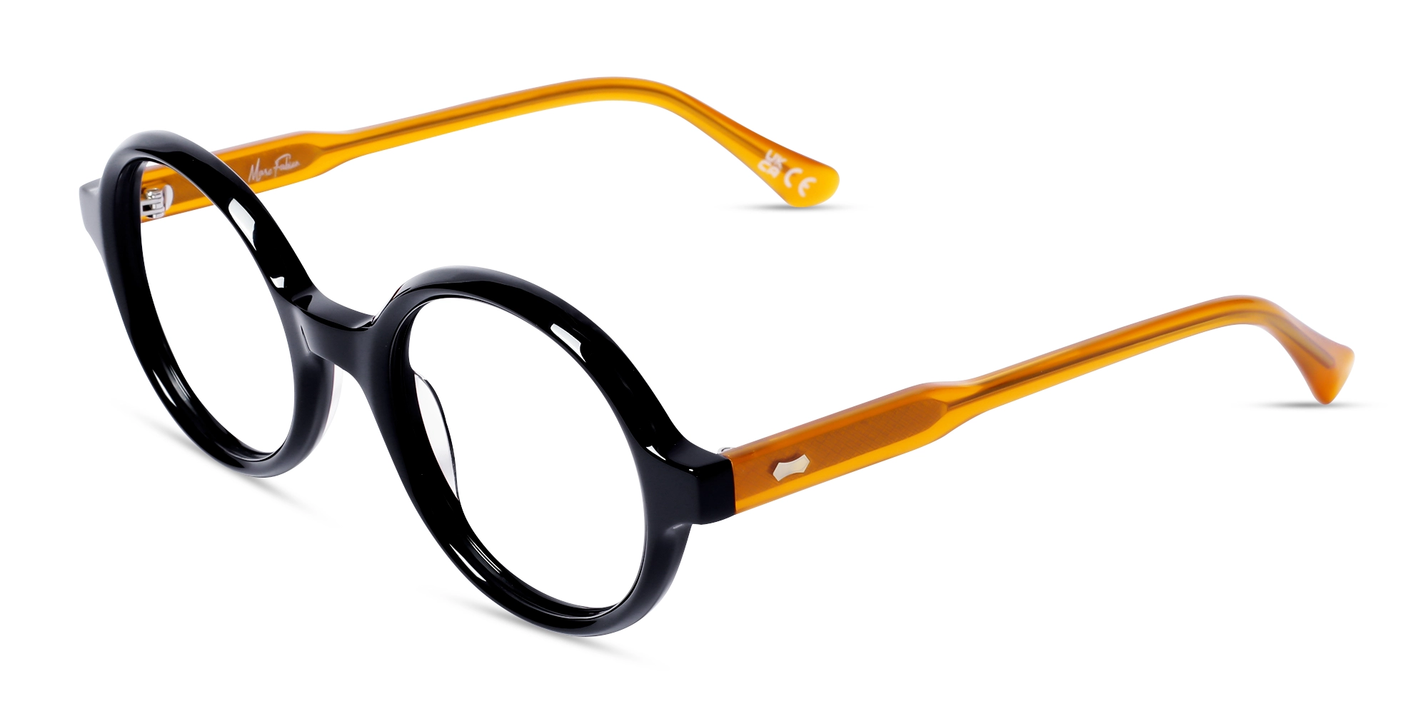 Black Round Full-Rim Acetate Glasses Black Round Full-Rim Acetate Glasses