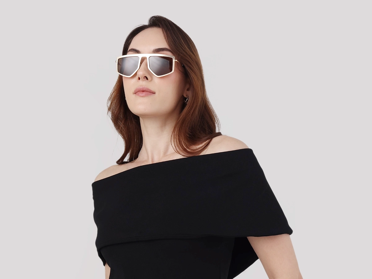 Matte Champagne Gold Metal Sunglasses-53