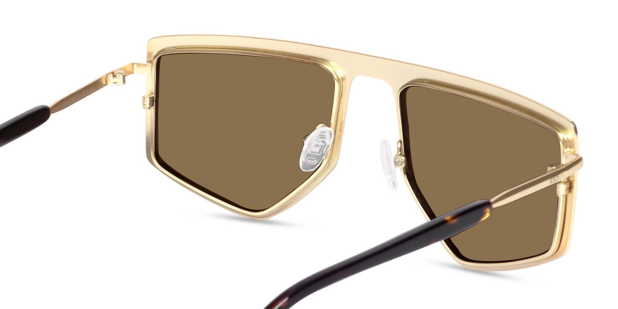 Matte Champagne Gold Metal Sunglasses-5