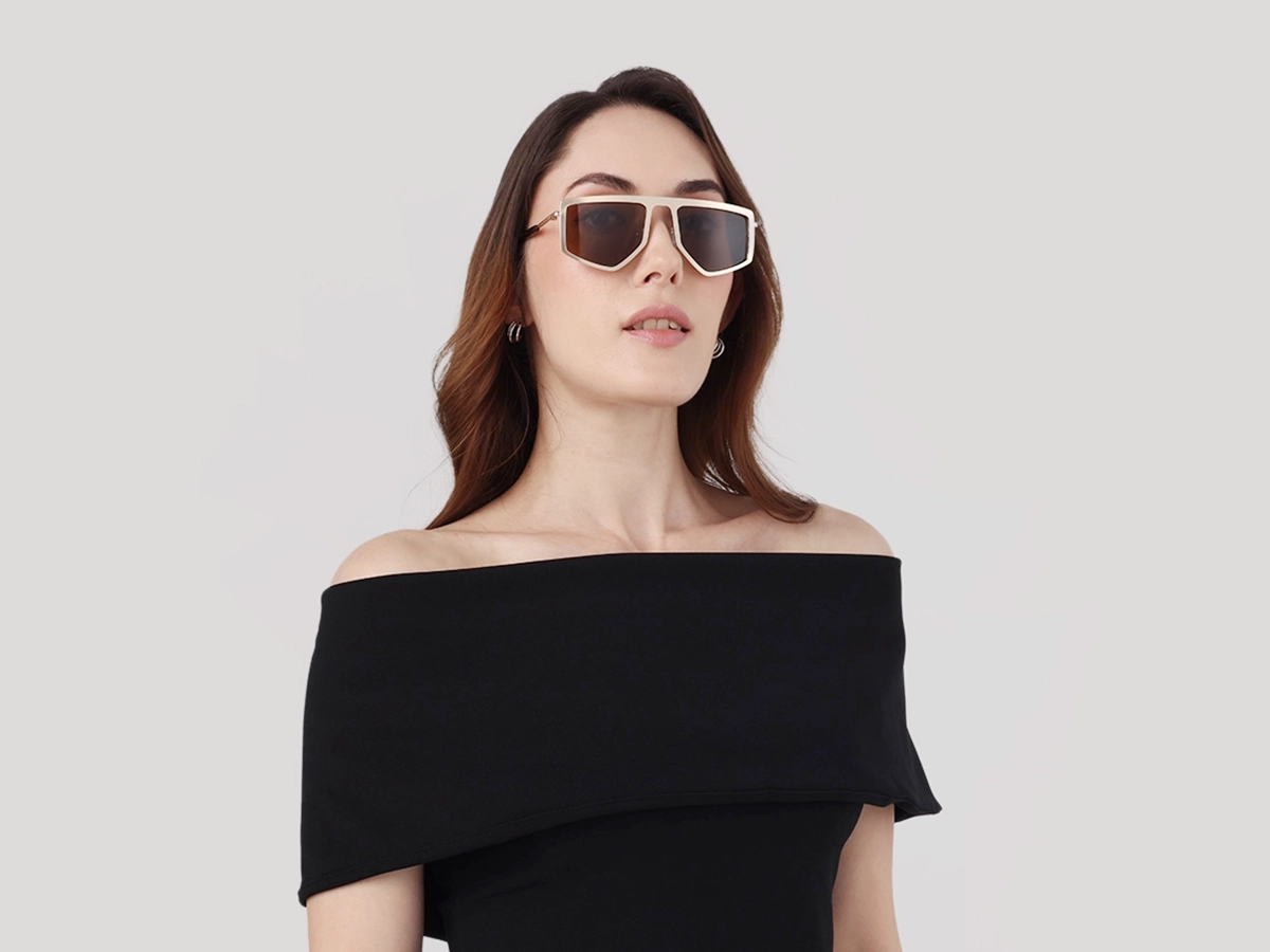 Matte Champagne Gold Metal Sunglasses-52