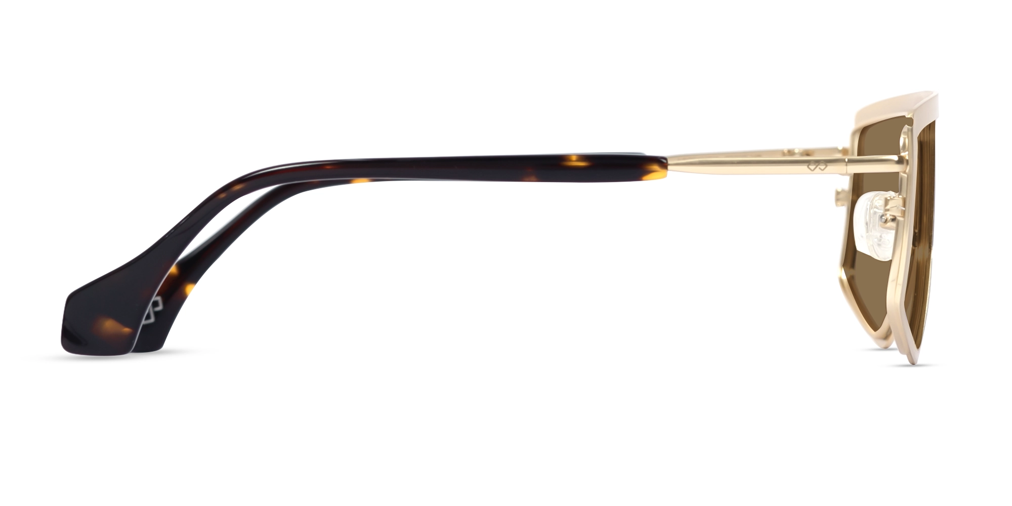 Matte Champagne Gold Metal Sunglasses-4