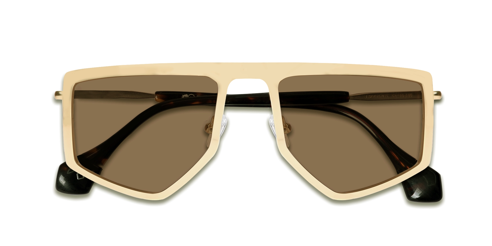 Matte Champagne Gold Metal Sunglasses-6