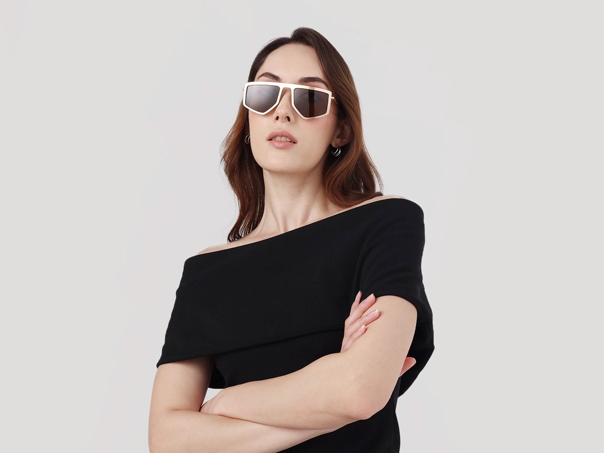 Matte Champagne Gold Metal Sunglasses-51