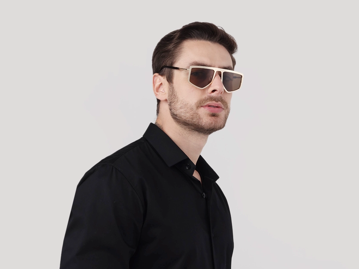 Matte Champagne Gold Metal Sunglasses-41