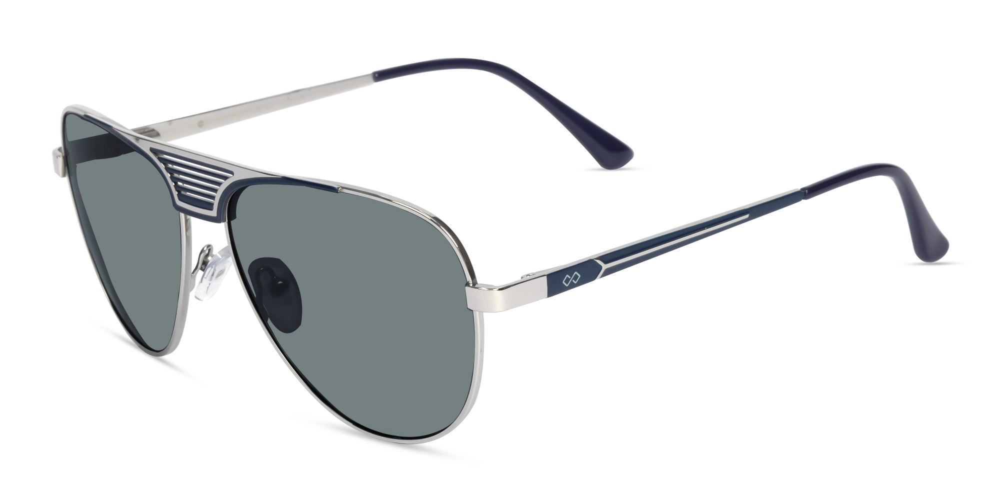 Silver Metal Double Bridge Full Rim Sunglasses 3 Silver Metal Double Bridge Full Rim Sunglasses 3