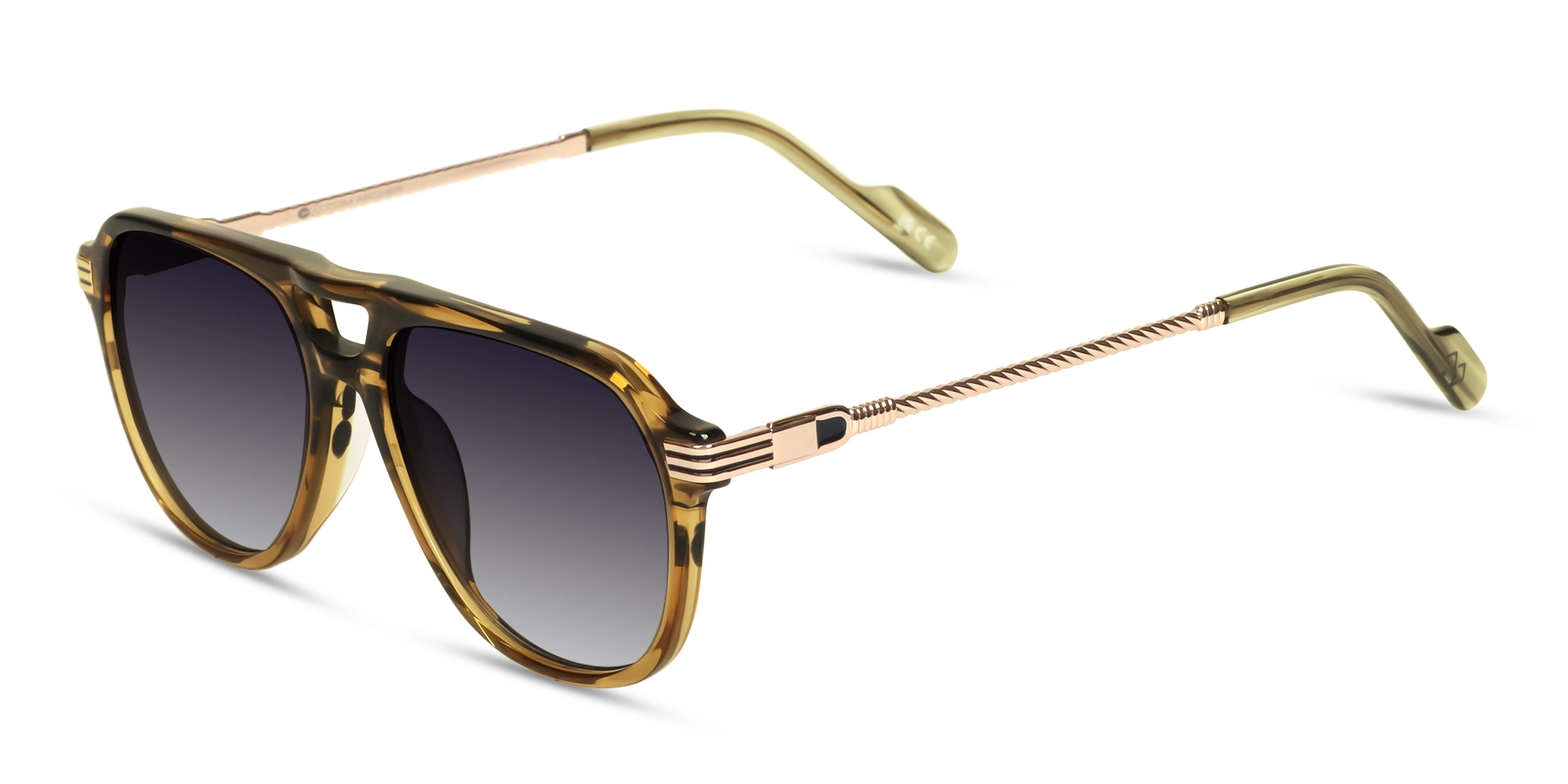 Crystal Gold & Black Marble Pilot Sunglasses 3 Crystal Gold & Black Marble Pilot Sunglasses 3