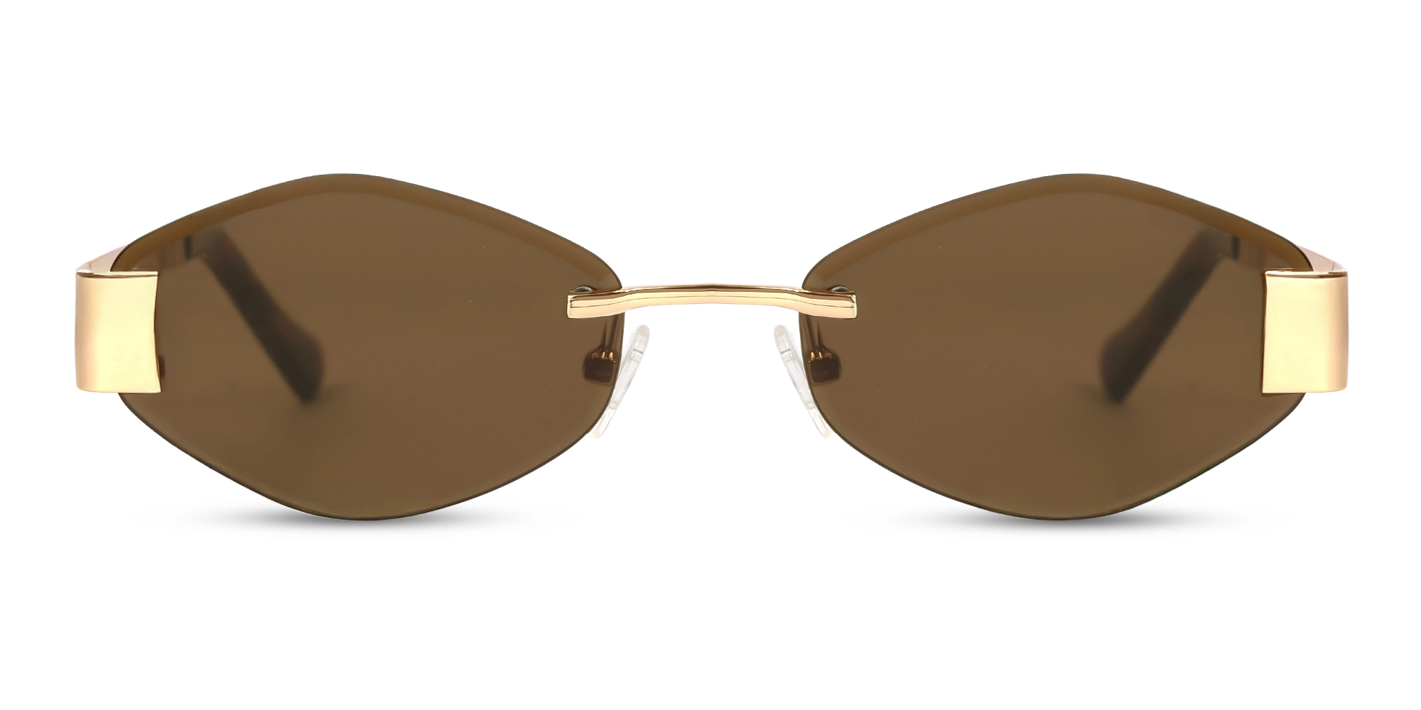 Champagne Gold Oval Rimless Sunglasses-1 Champagne Gold Oval Rimless Sunglasses-1