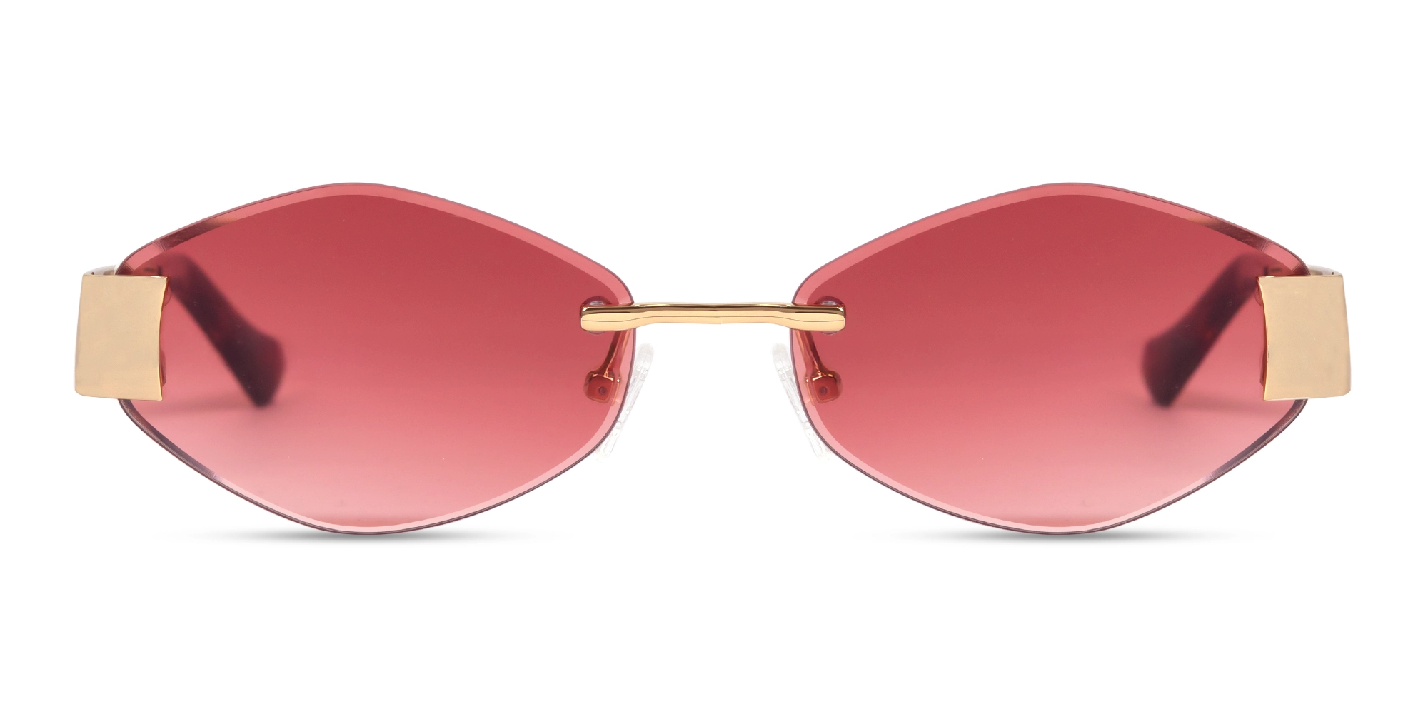 Champagne Gold Rimless Geometric Sunglasses-1 Champagne Gold Rimless Geometric Sunglasses-1